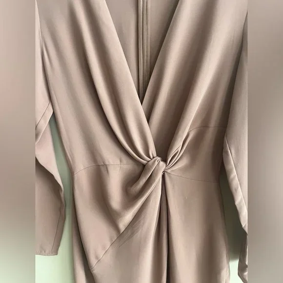 Aritzia Babaton Tadao Taupe Midi Longsleeve  Dress - Picture 4 of 10